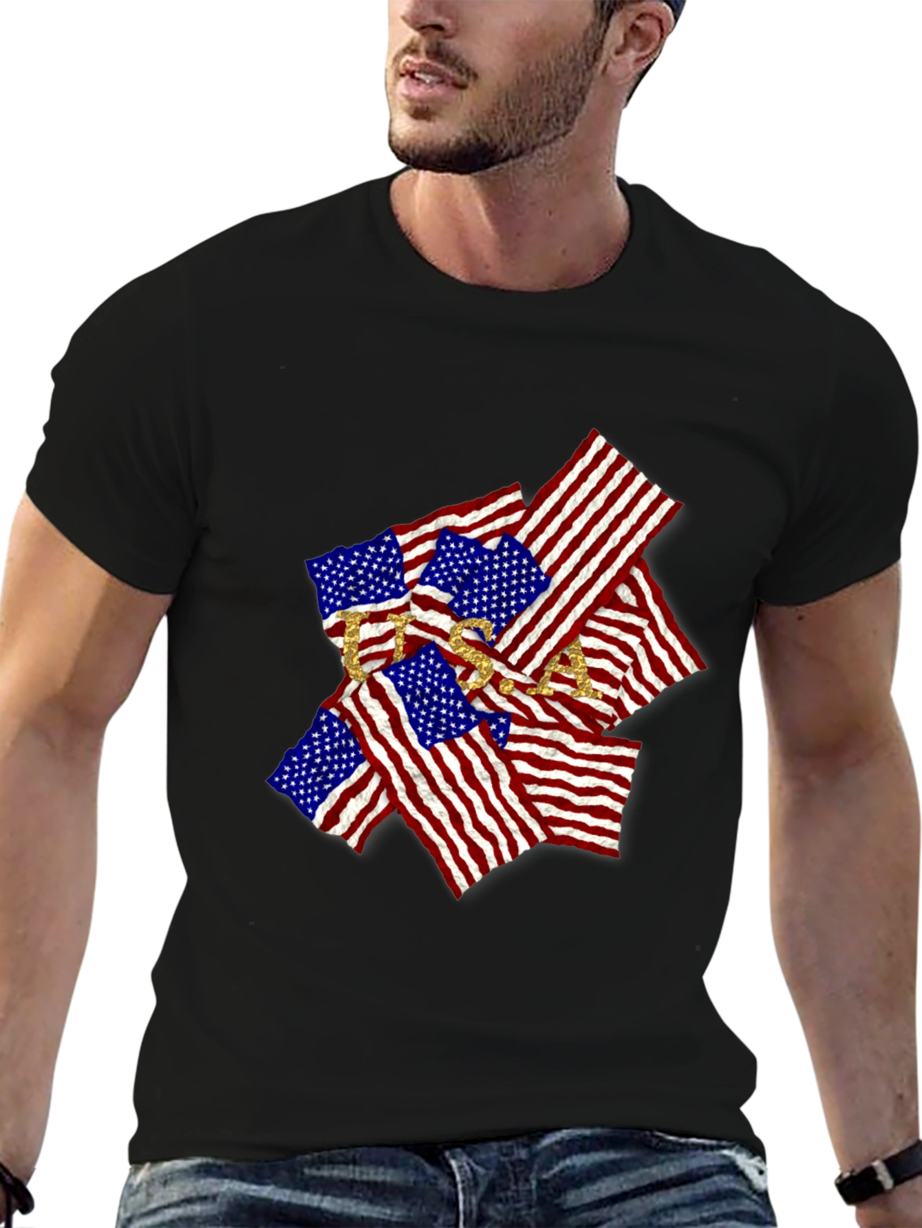 USA Flag Graphic Tee - Patriotic Style