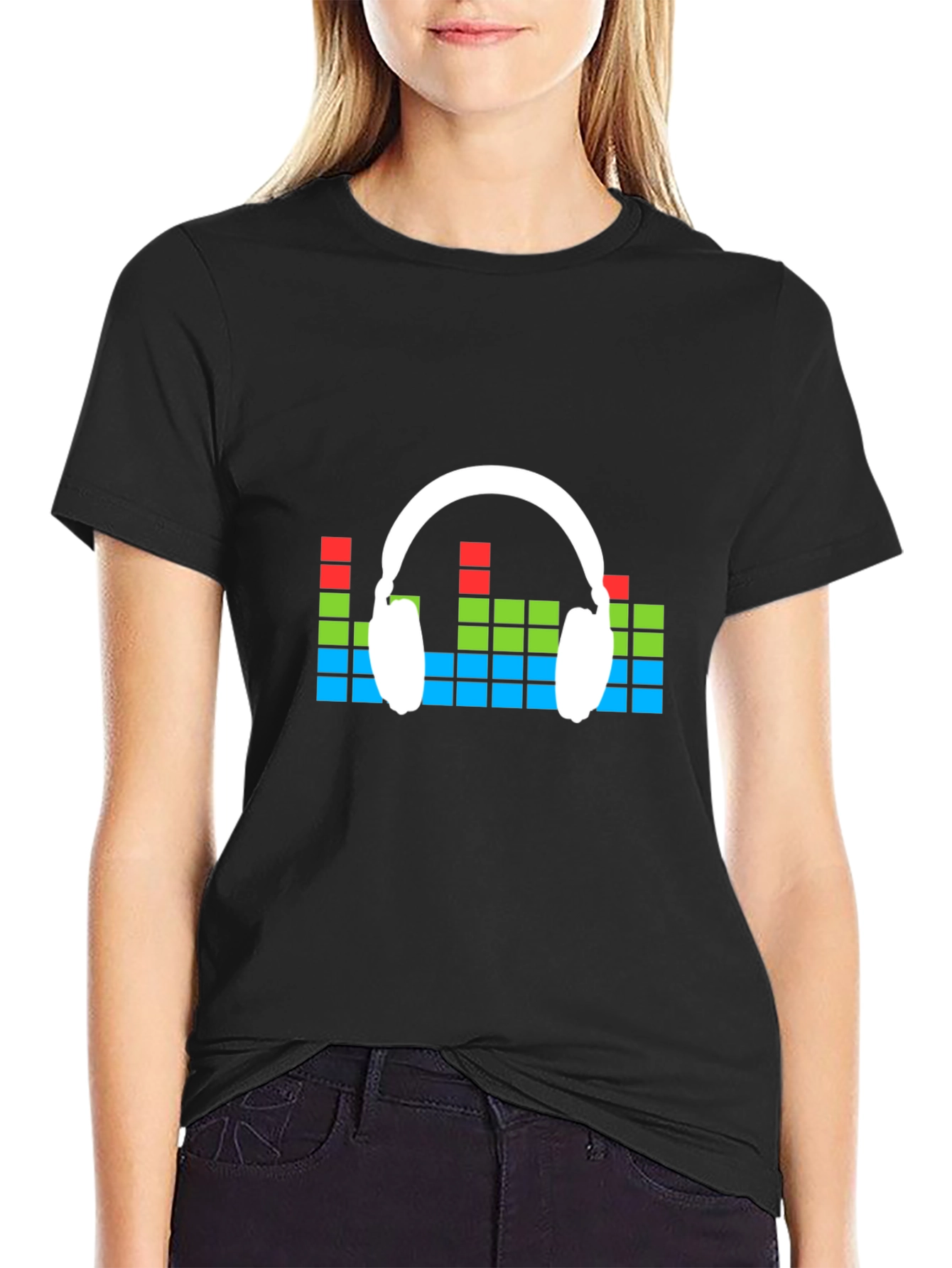 Music Lovers Graphic Tee - Headphone Equalizer Design