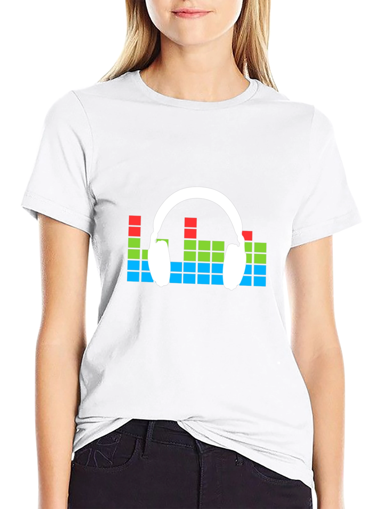 Music Lovers Graphic Tee - Headphone Equalizer Design