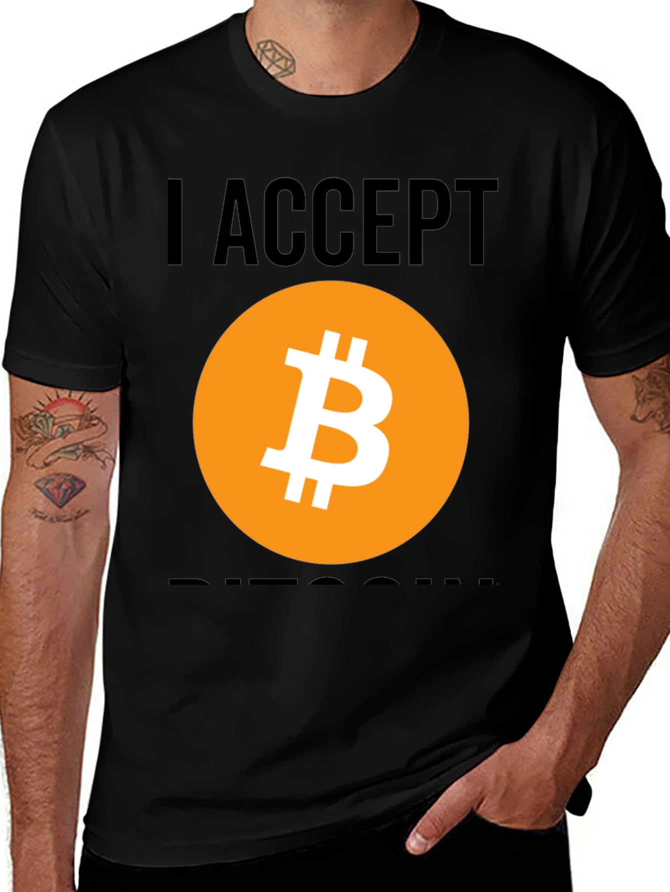I Accept Bitcoin Graphic Tee - Crypto Enthusiast Shirt