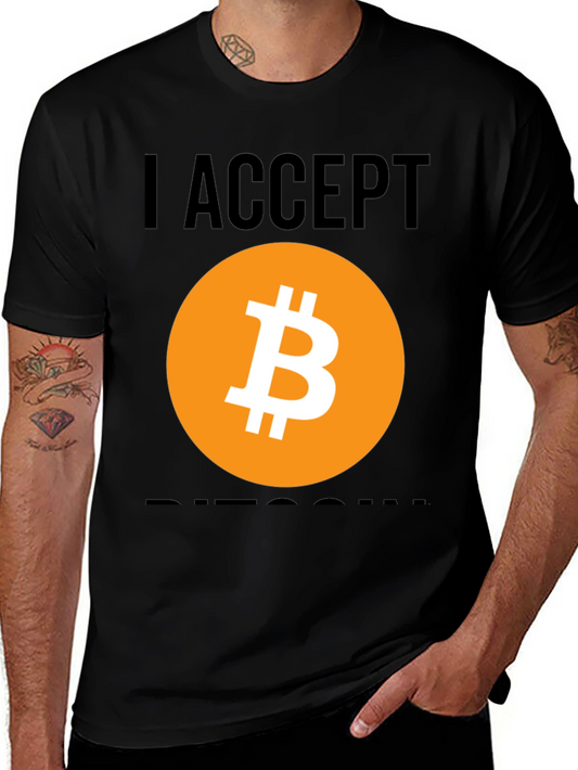 I Accept Bitcoin Graphic Tee - Crypto Enthusiast Shirt