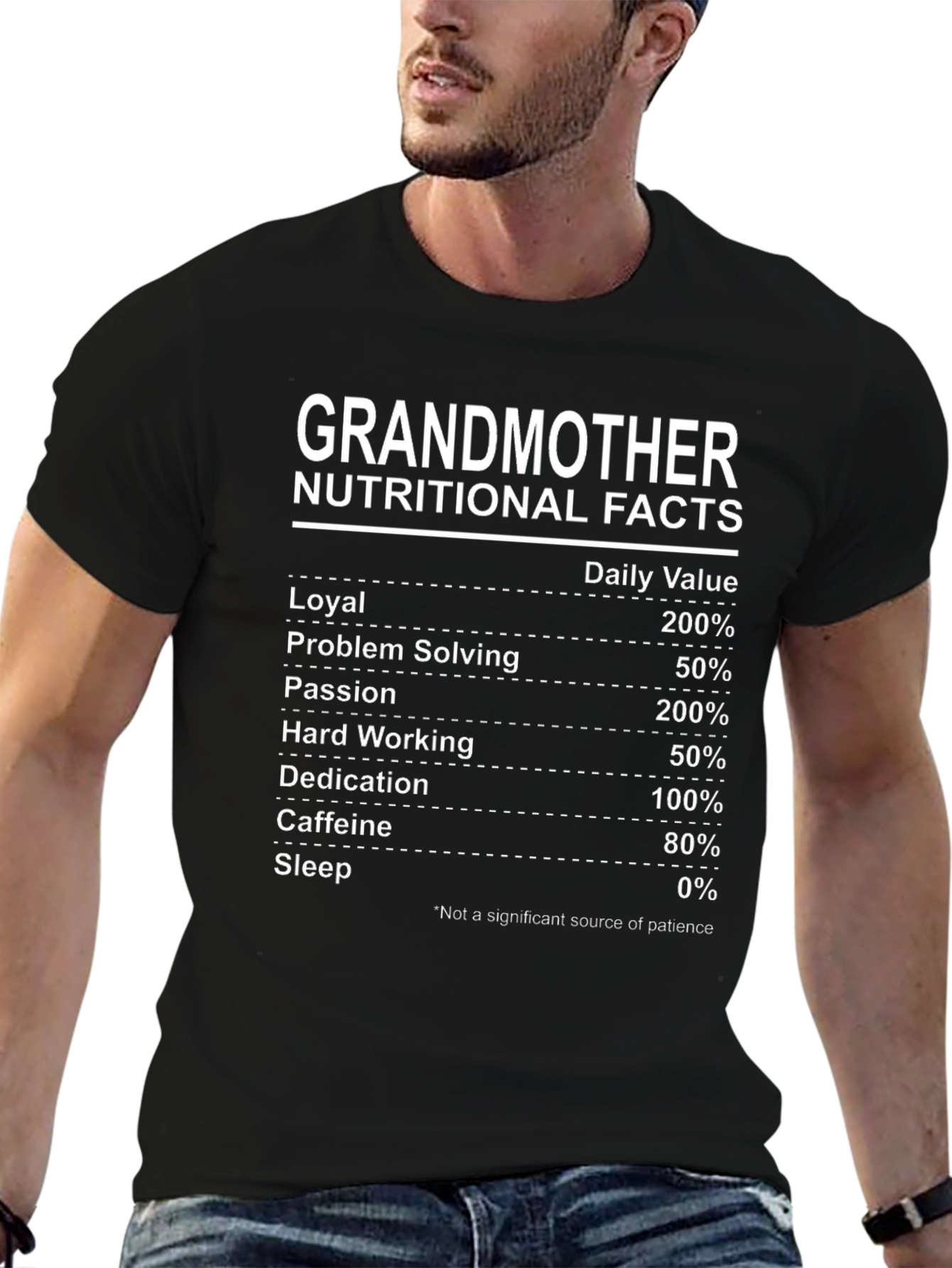 Grandmother Nutritional Facts Black Tee