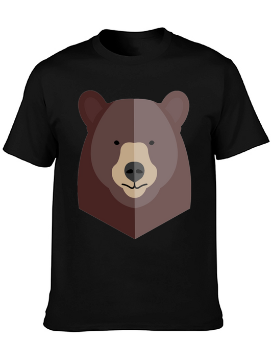Bear Graphic Tee - Soft Cotton Blend - Casual Style