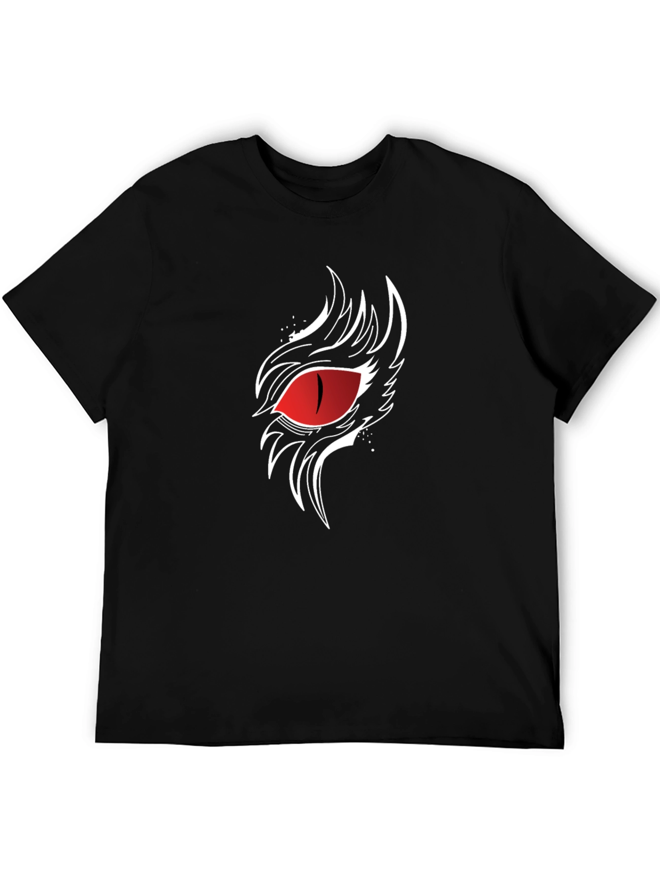 Mens Black T-Shirt with Red Eye Graphic