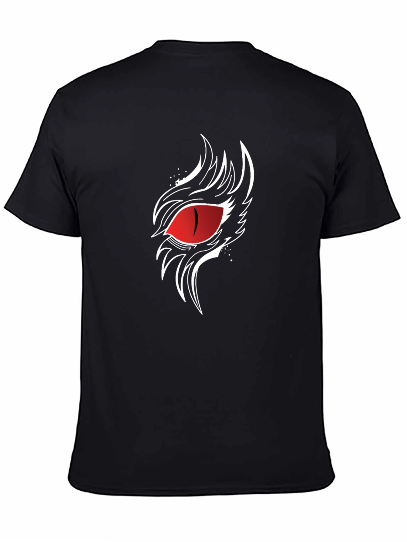 Mens Black T-Shirt with Red Eye Graphic