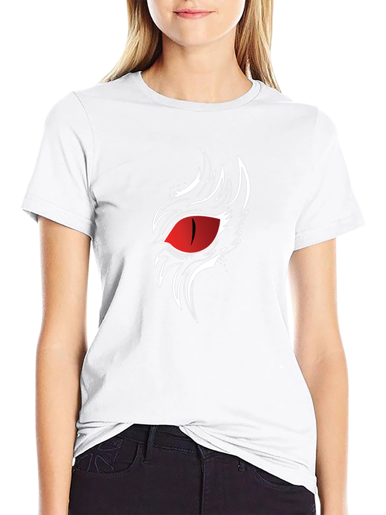 Mens Black T-Shirt with Red Eye Graphic