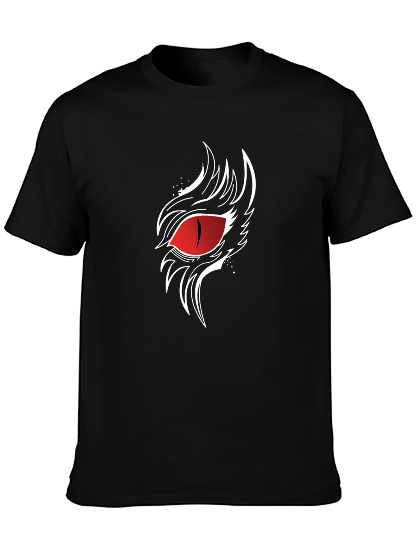 Mens Black T-Shirt with Red Eye Graphic