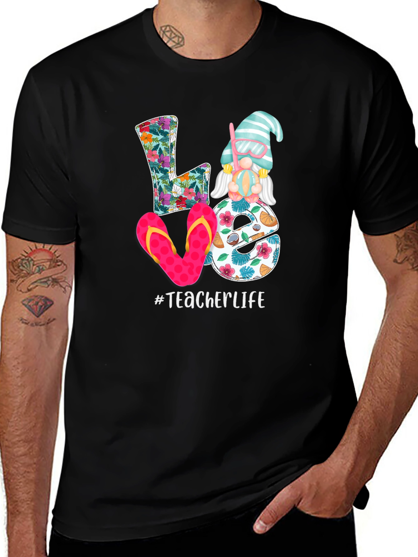 Teacher Life Summer Gnome Graphic T-Shirt