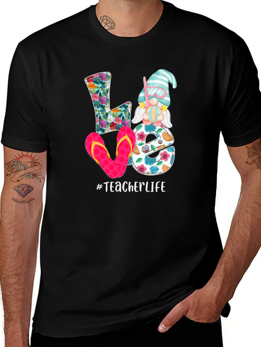 Teacher Life Summer Gnome Graphic T-Shirt