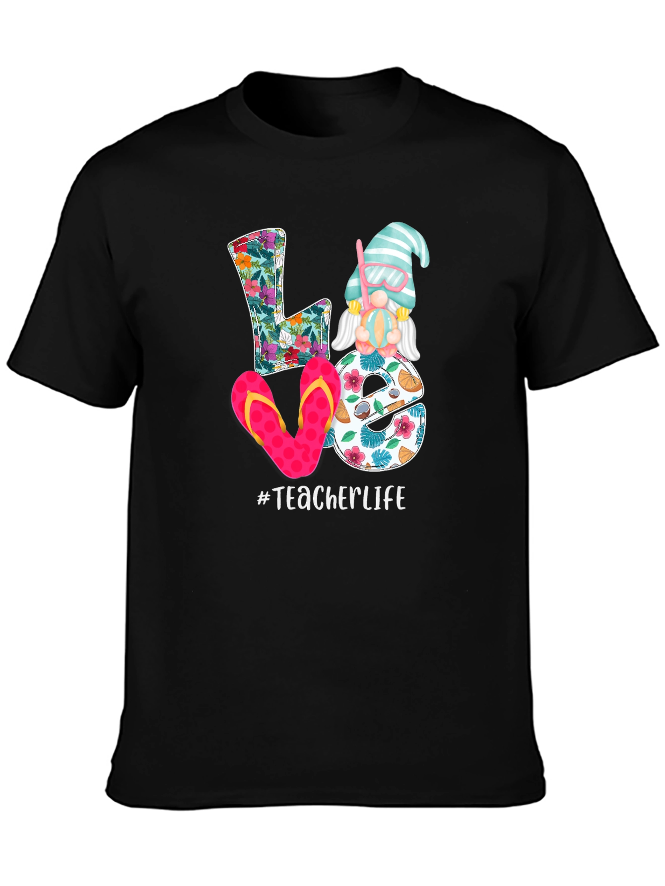 Teacher Life Summer Gnome Graphic T-Shirt
