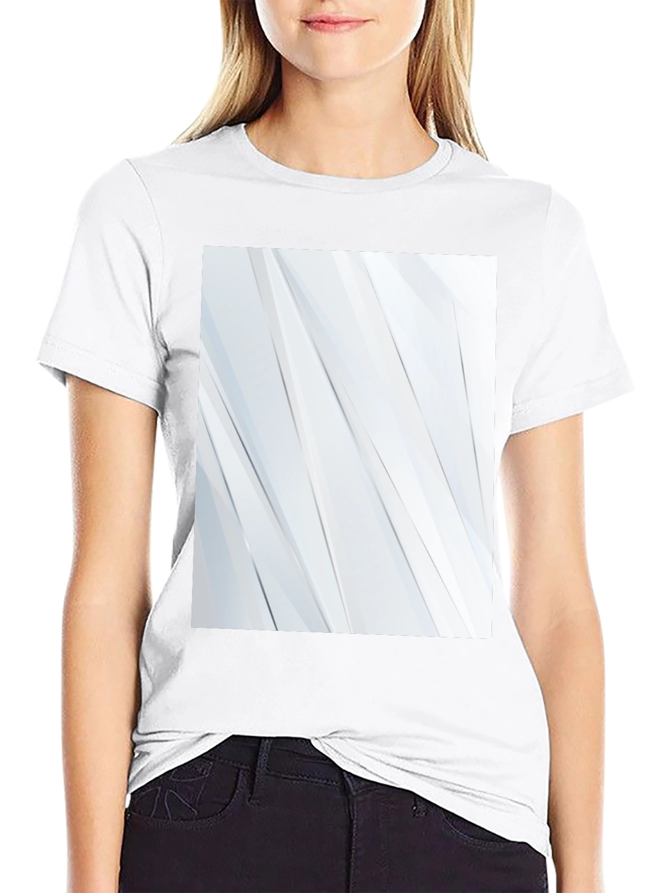 Modern Black T-Shirt with Geometric White Design
