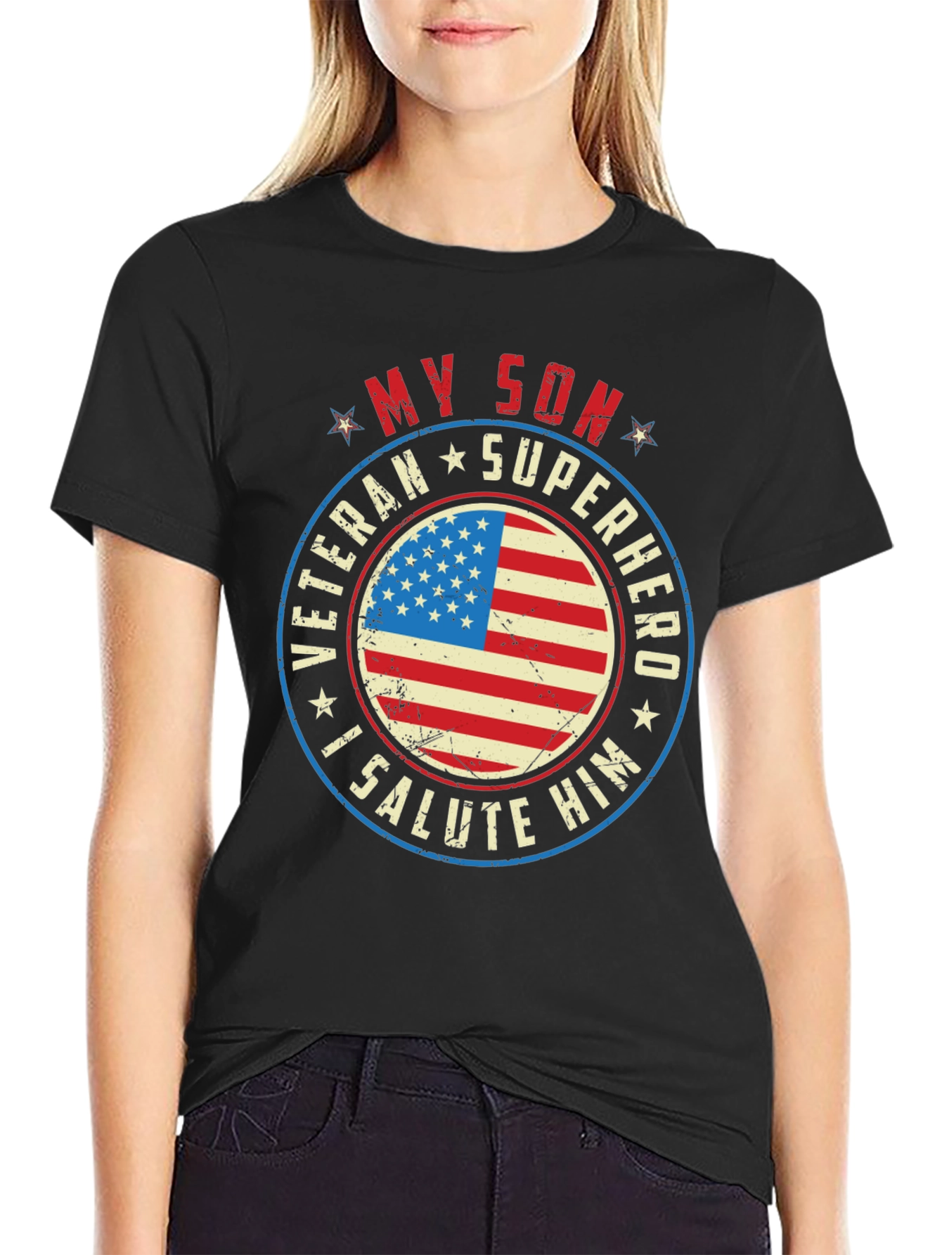 My Son Veteran Superhero Graphic T-Shirt
