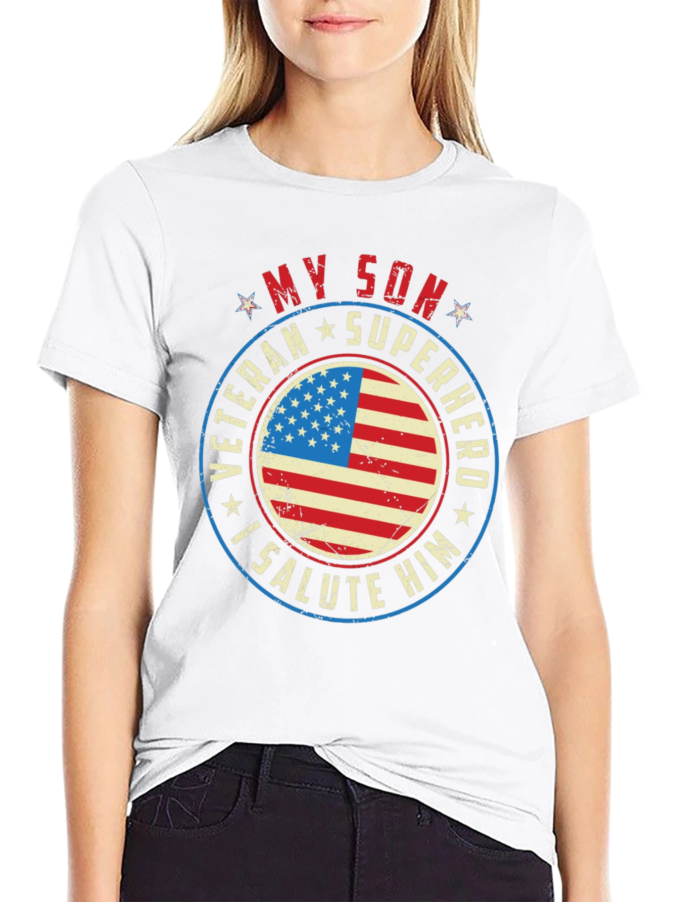 My Son Veteran Superhero Graphic T-Shirt