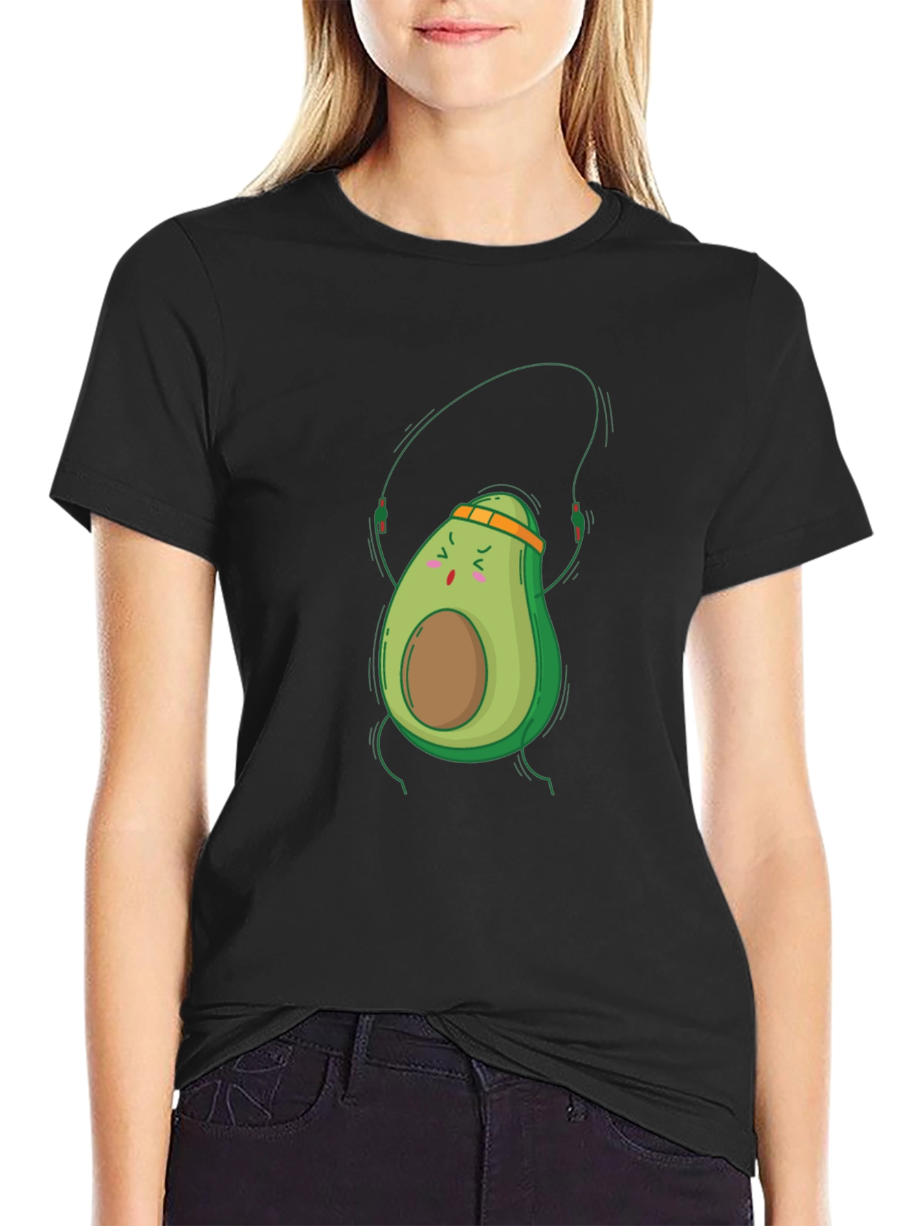Avocado Workout Black T-Shirt