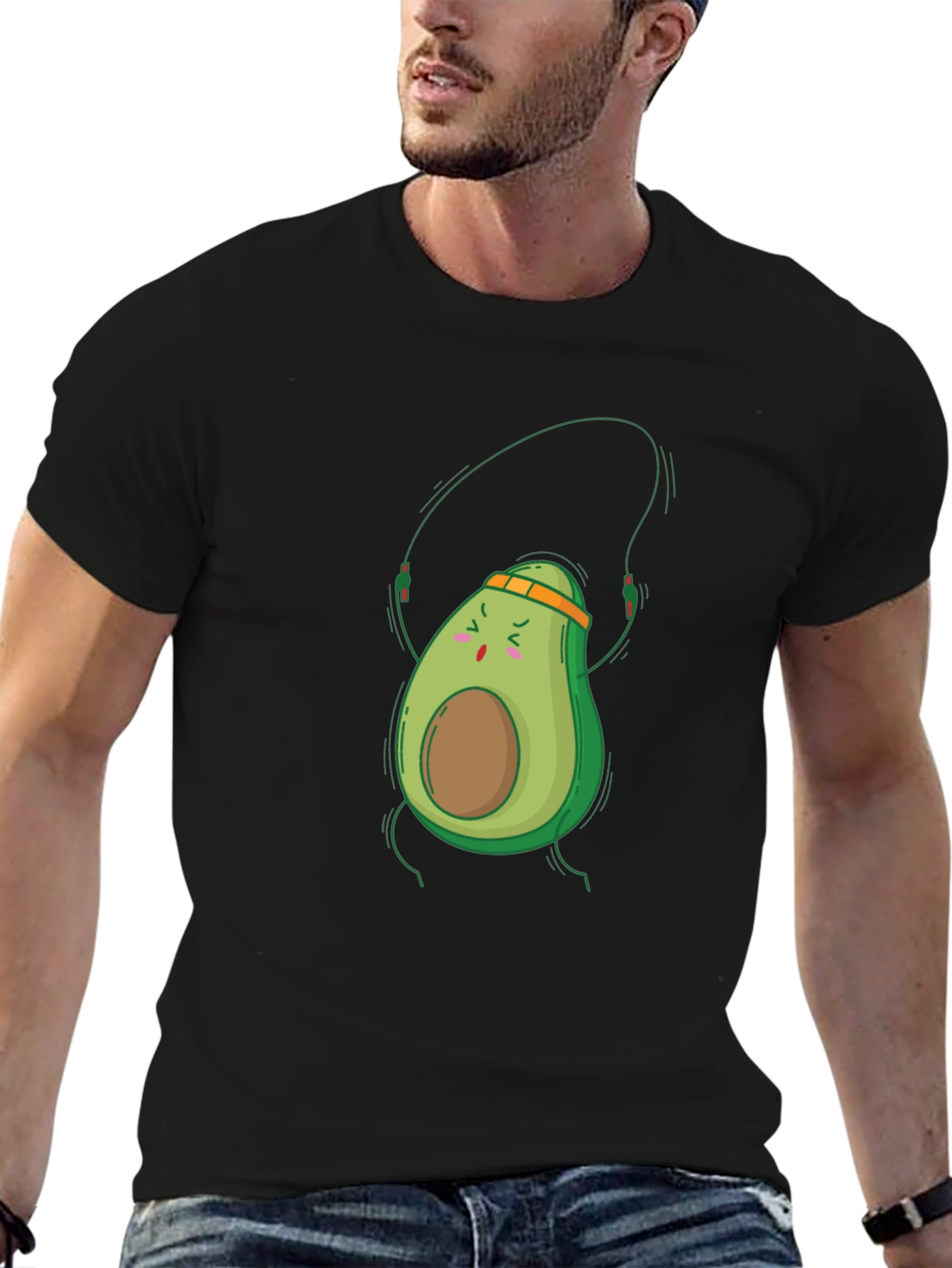 Avocado Workout Black T-Shirt