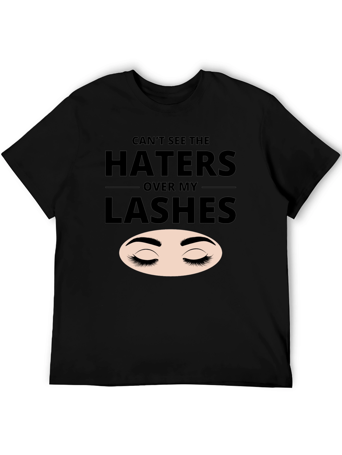 Haters Over Lashes Graphic Tee - Black