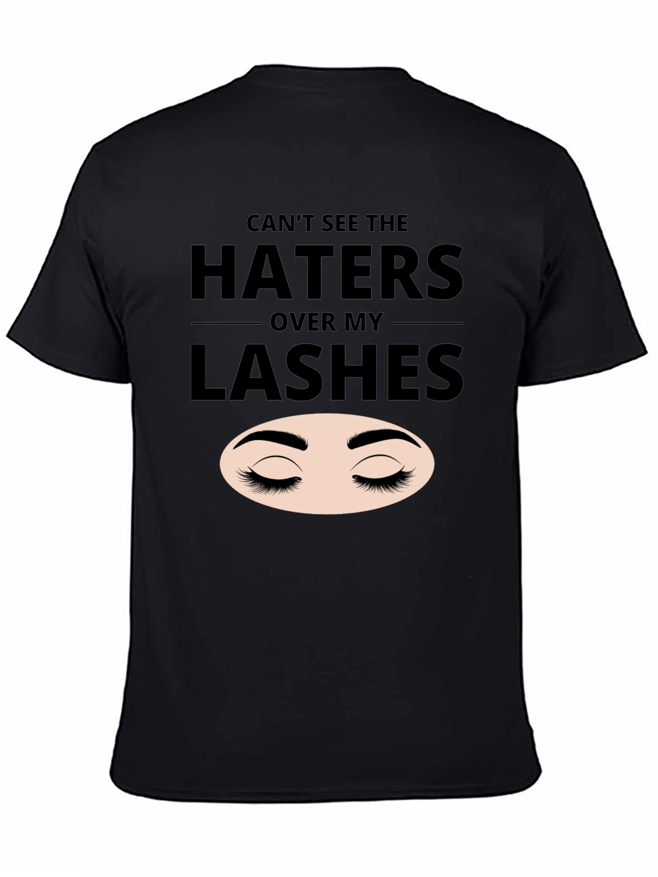 Haters Over Lashes Graphic Tee - Black