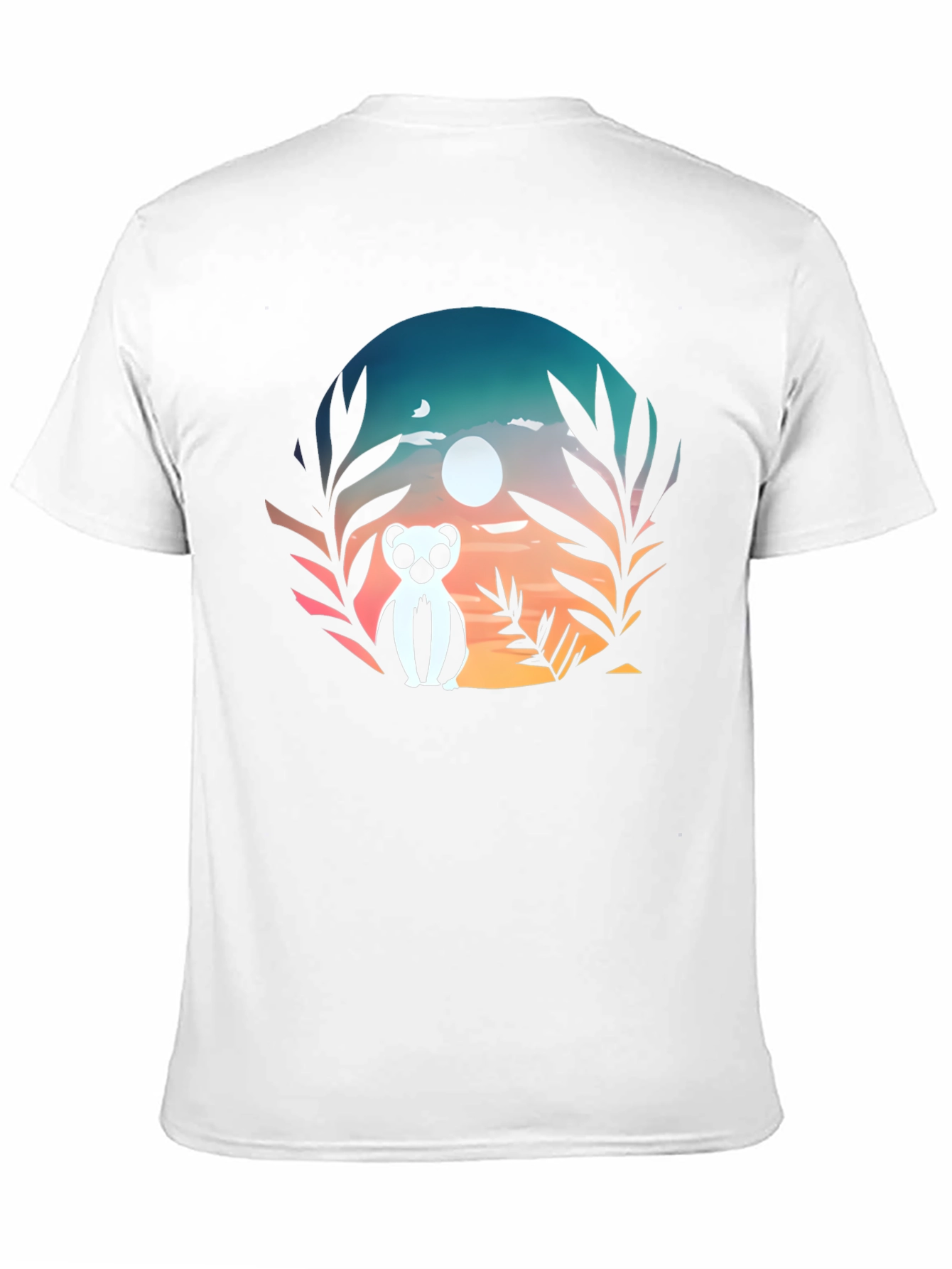 Lemur Sunset Graphic Tee - Stylish Mens Black T-Shirt