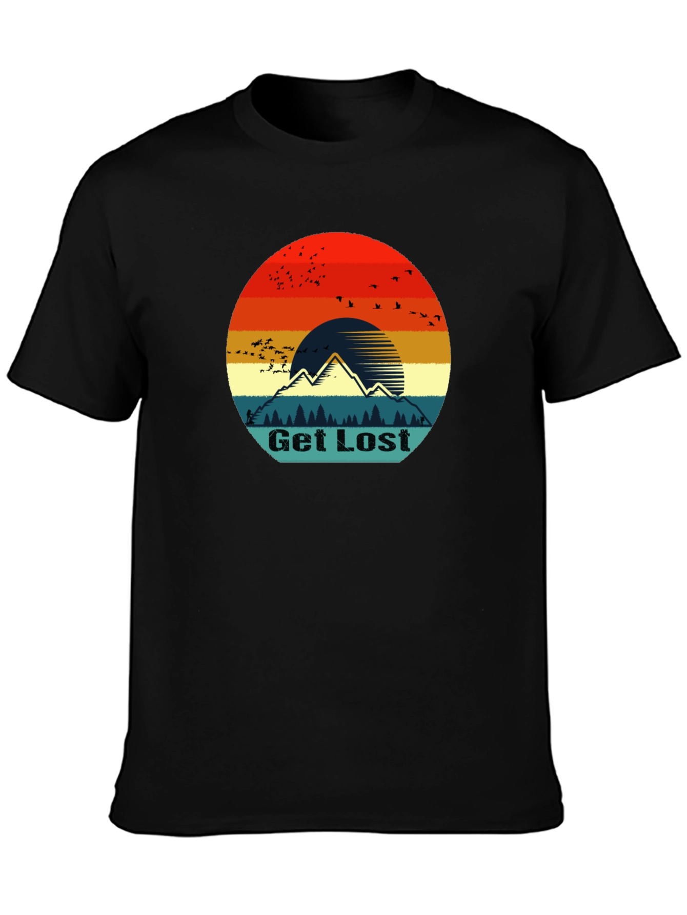 Get Lost Retro Mountain Graphic T-Shirt