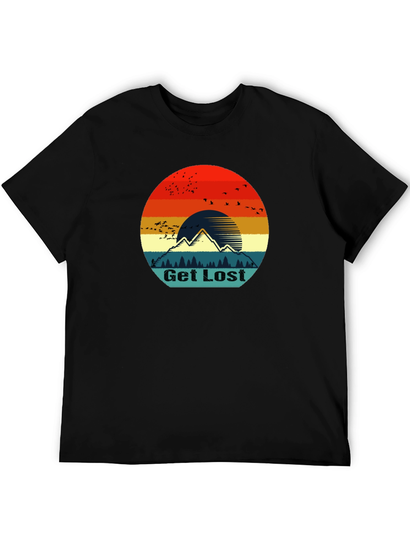 Get Lost Retro Mountain Graphic T-Shirt