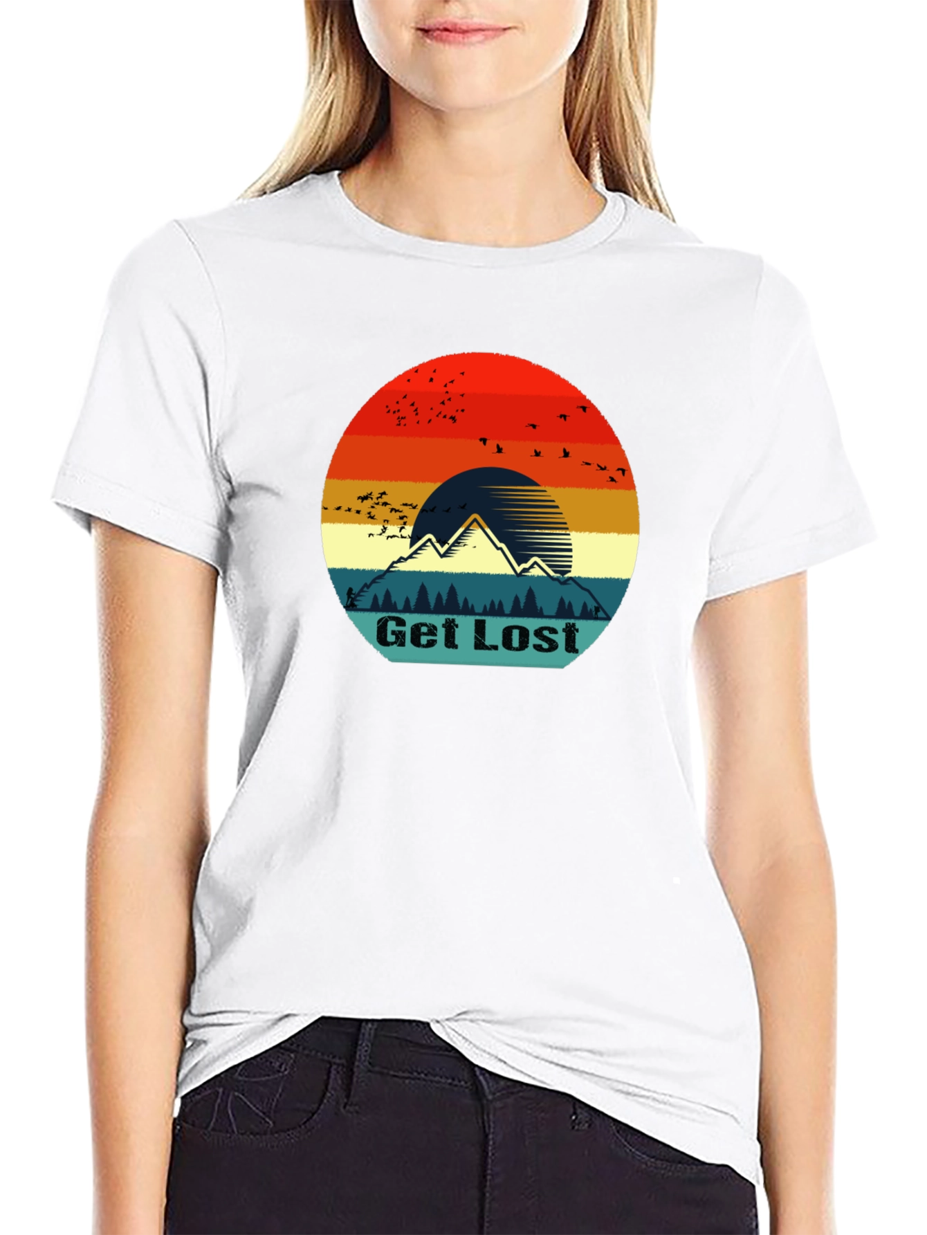 Get Lost Retro Mountain Graphic T-Shirt