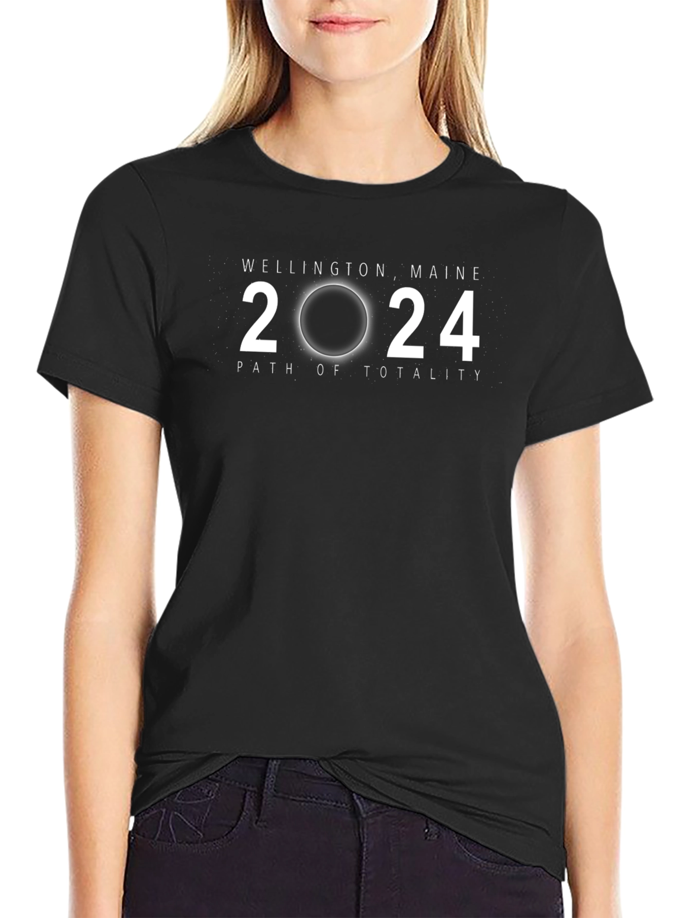 Wellington Maine 2024 Path of Totality Eclipse T-Shirt