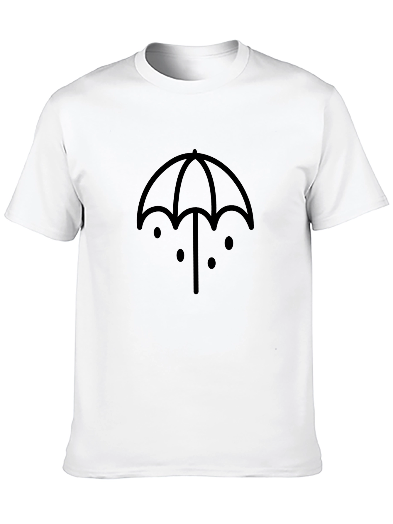Black Umbrella Graphic T-Shirt - Modern Style