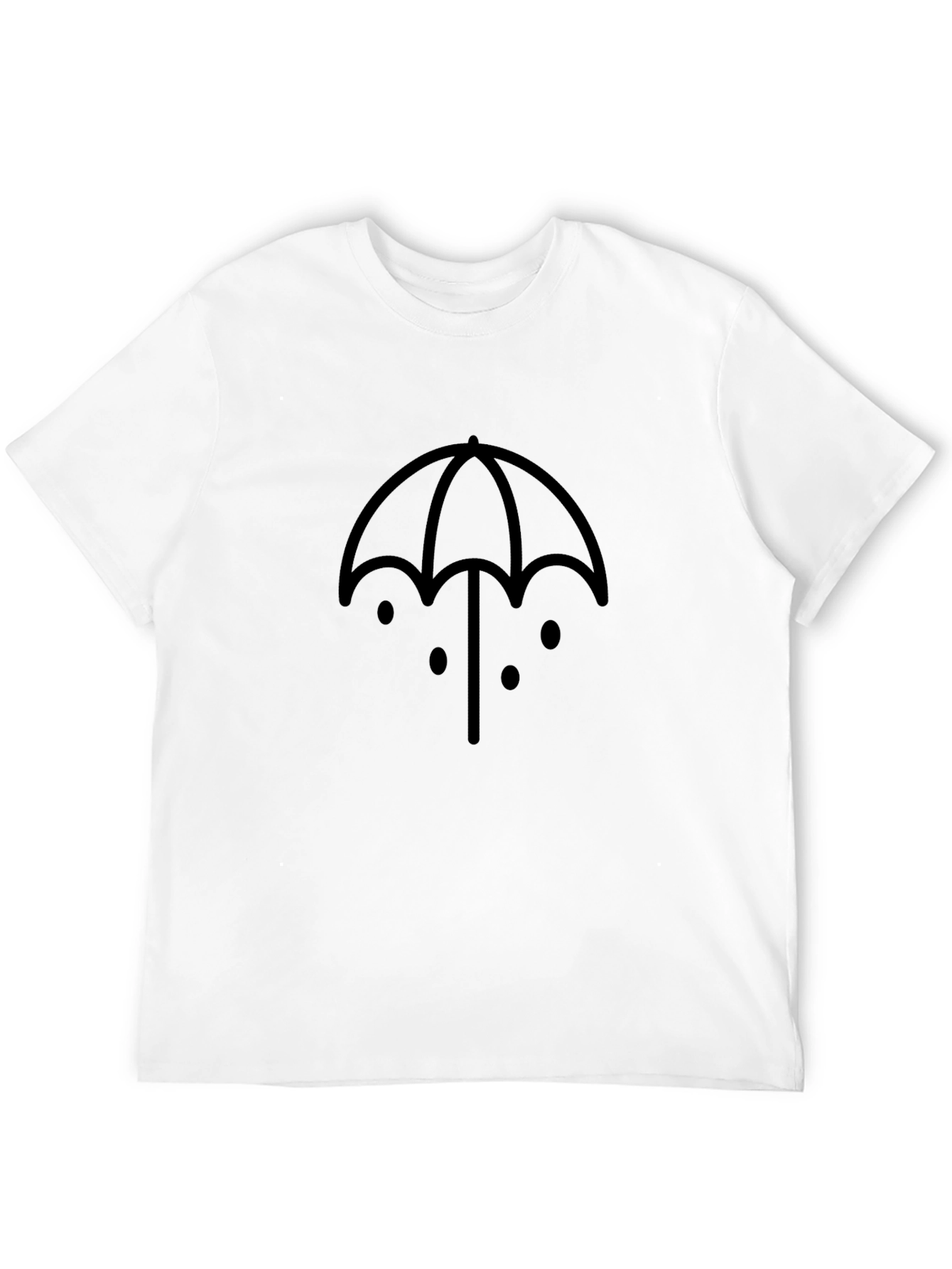 Black Umbrella Graphic T-Shirt - Modern Style