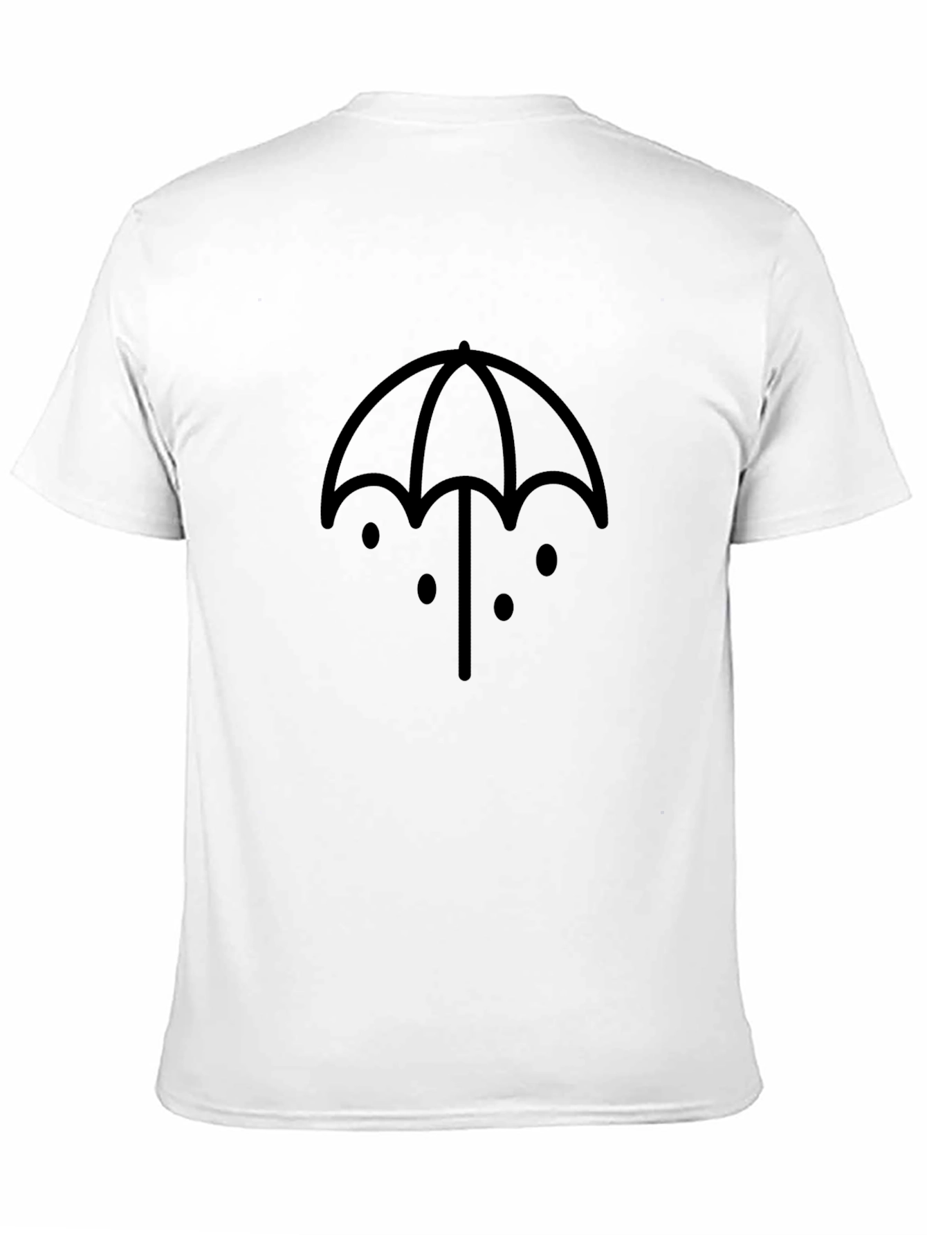Black Umbrella Graphic T-Shirt - Modern Style