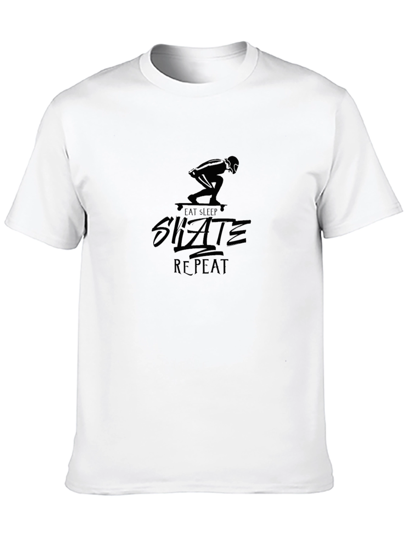 Eat Sleep Skate Repeat Black Graphic Tee