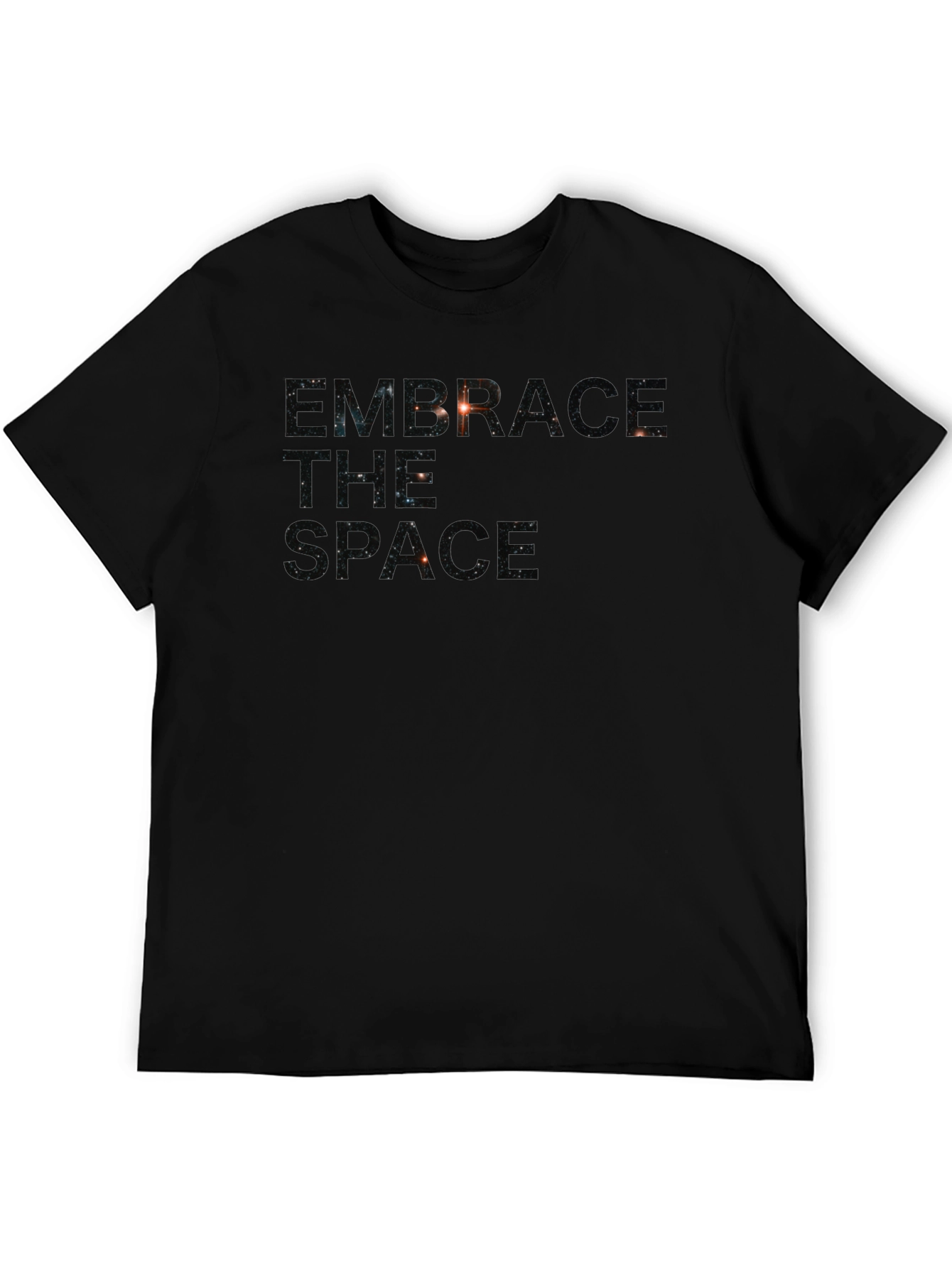 Embrace The Space Graphic Print Black T-Shirt