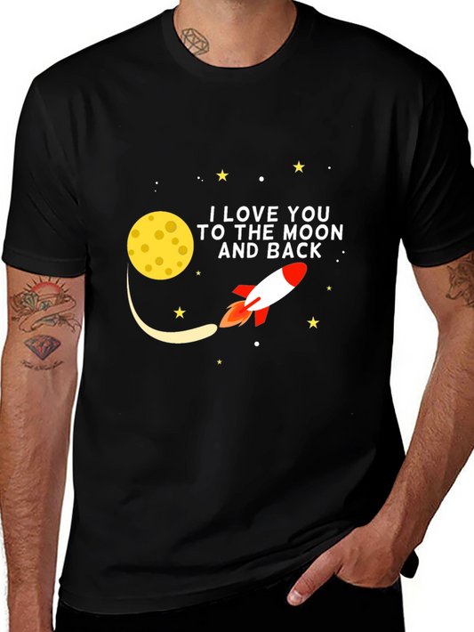 I Love You to the Moon and Back Black T-Shirt