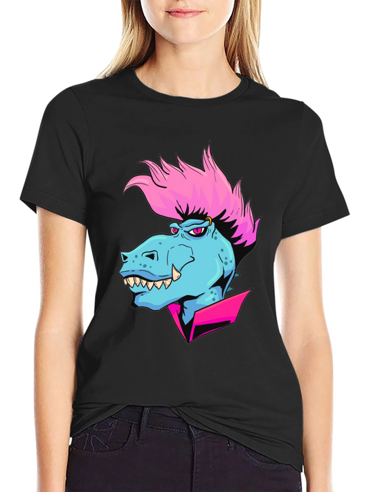 Cartoon Dinosaur Graphic T-Shirt