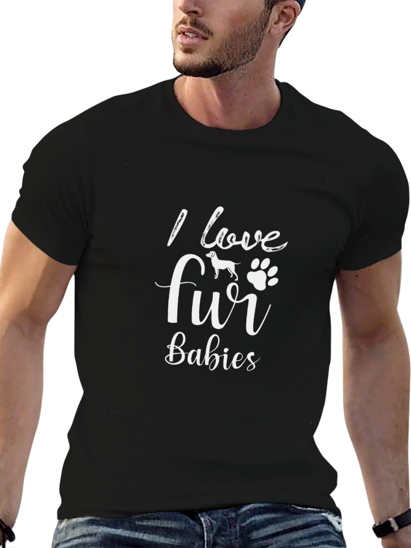 I Love Fur Babies Graphic Tee - Black T-Shirt