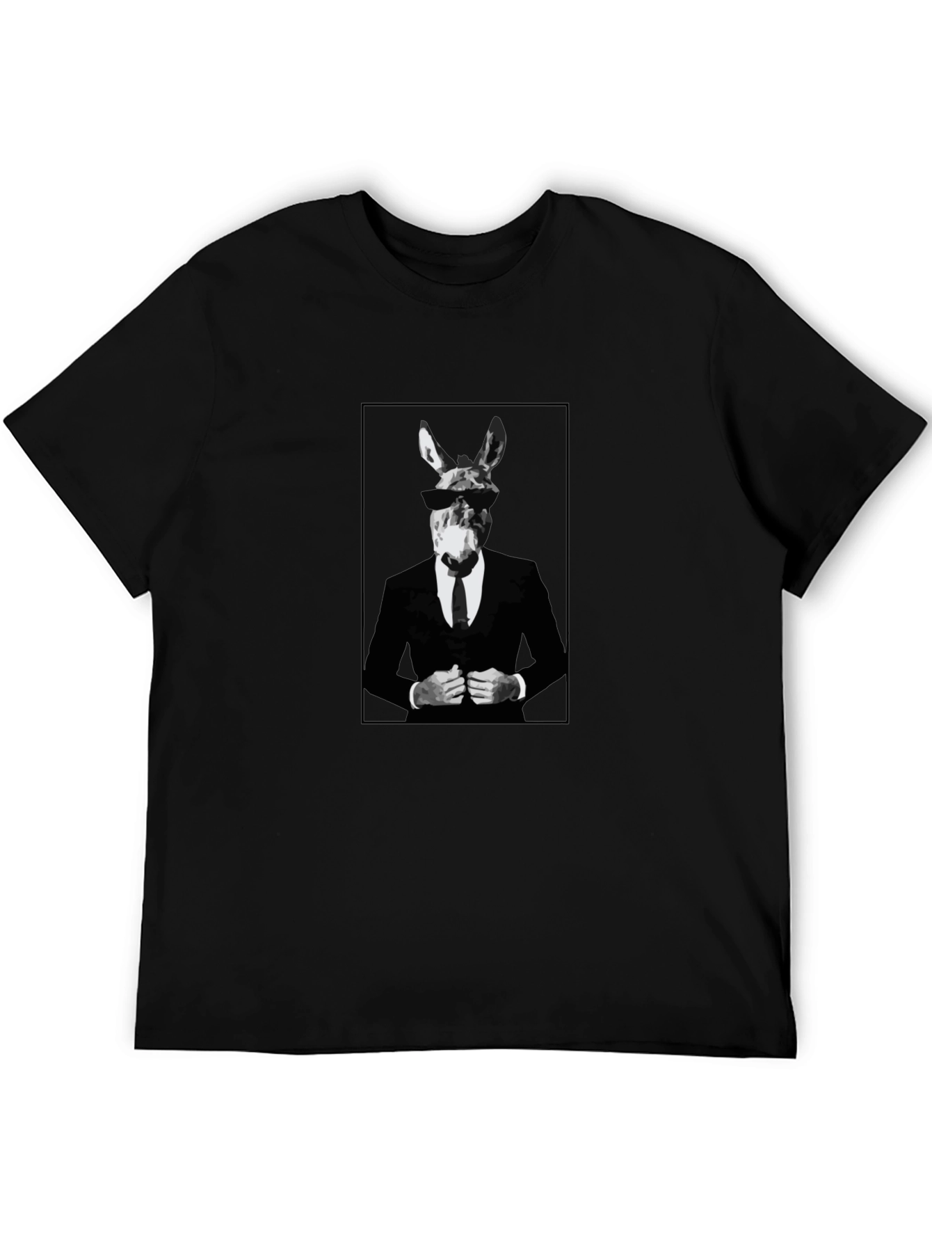 Black T-Shirt with Donkey Suit Graphic