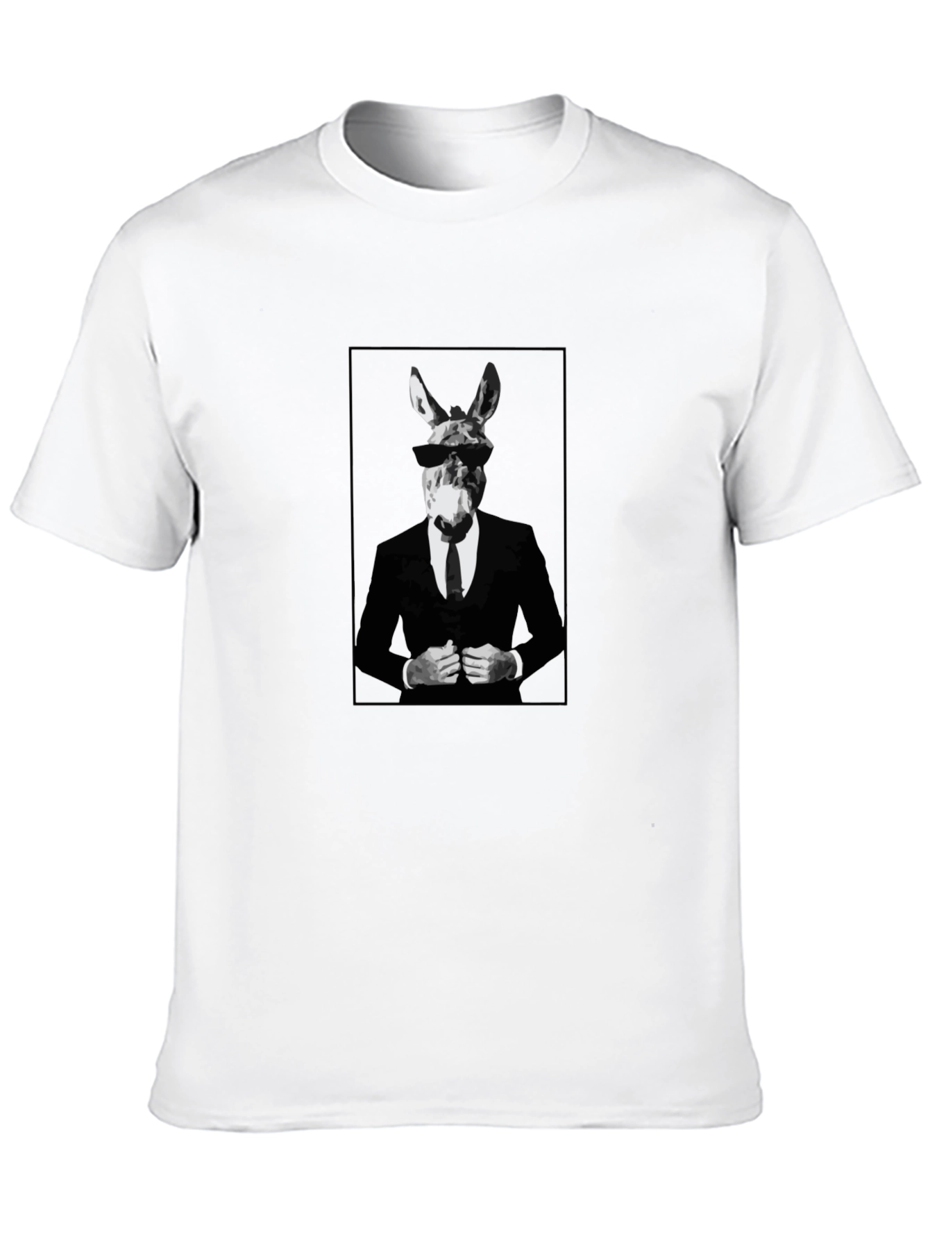 Black T-Shirt with Donkey Suit Graphic