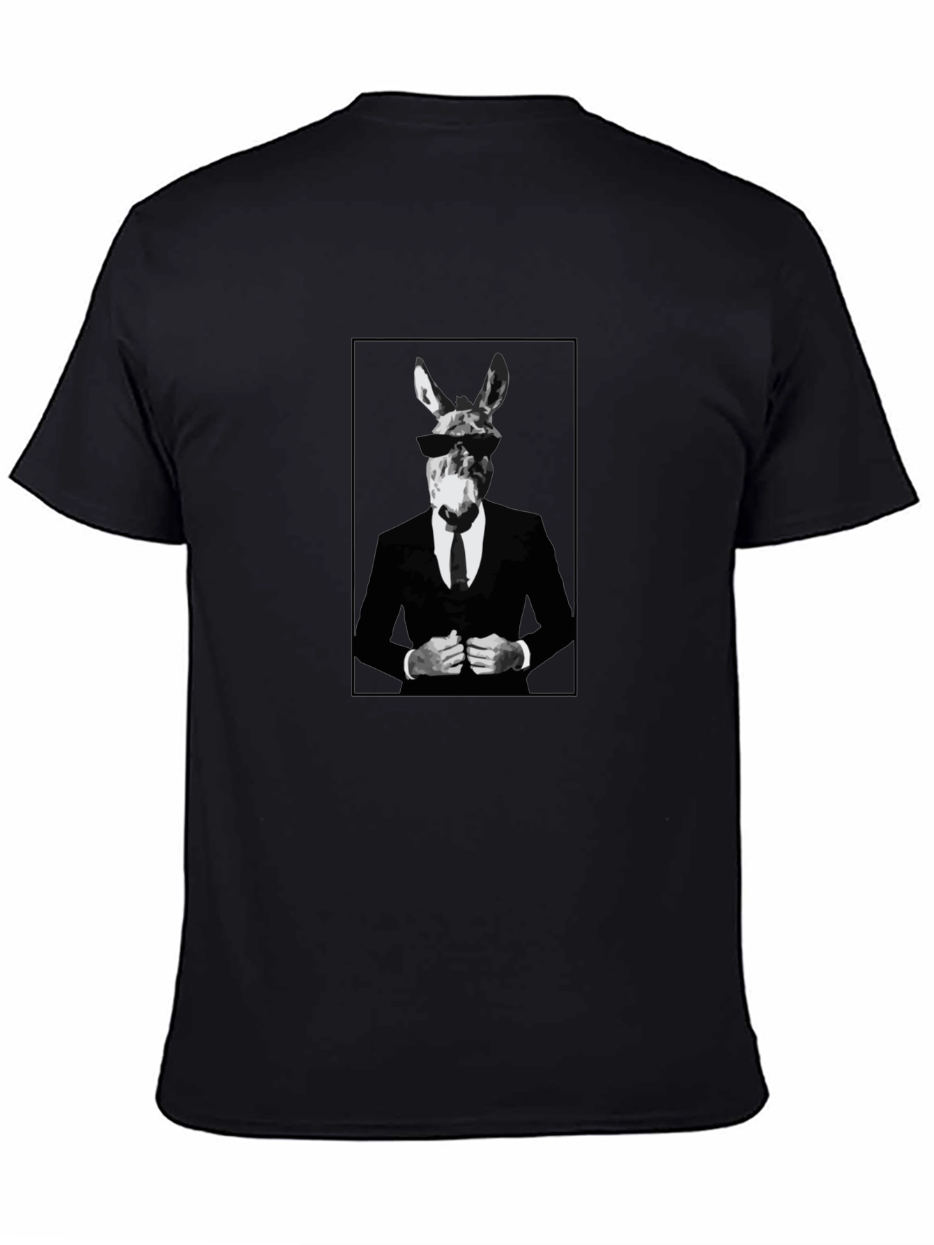 Black T-Shirt with Donkey Suit Graphic