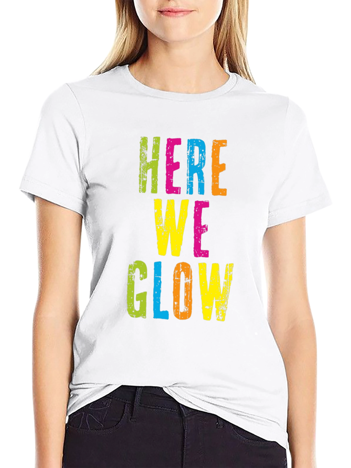 Here We Glow Graphic Tee - Party Ready T-Shirt