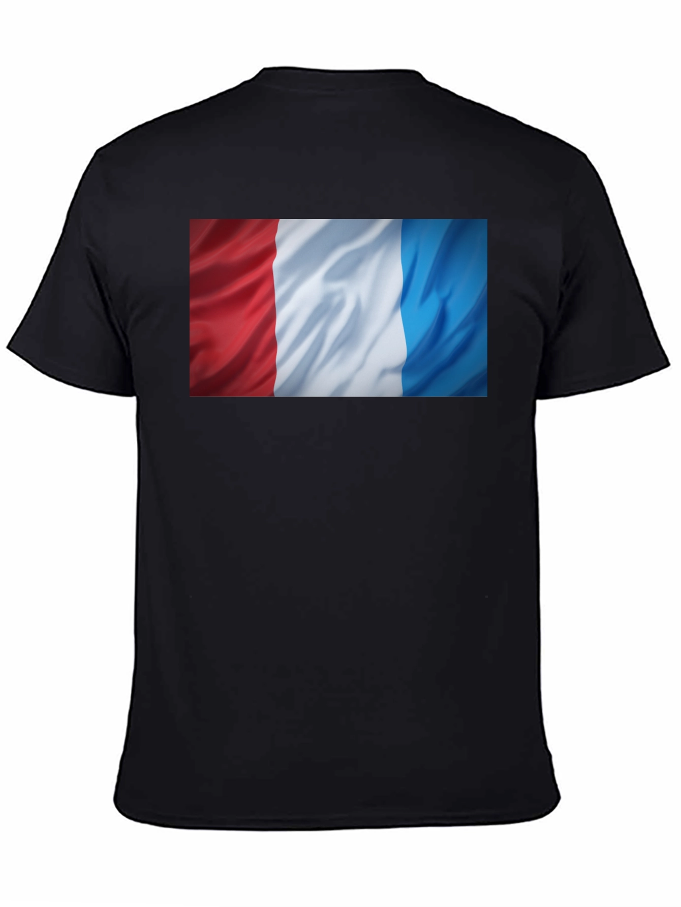 French Flag T-Shirt - Black Cotton Tee