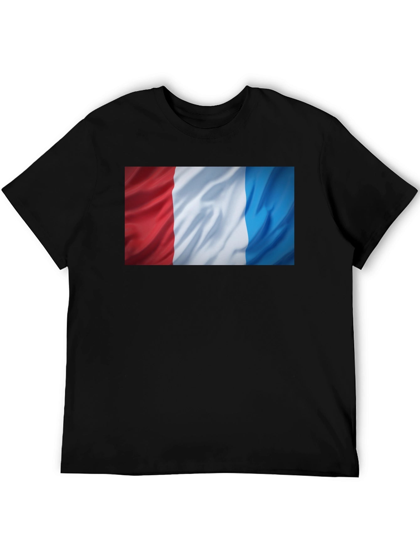 French Flag T-Shirt - Black Cotton Tee
