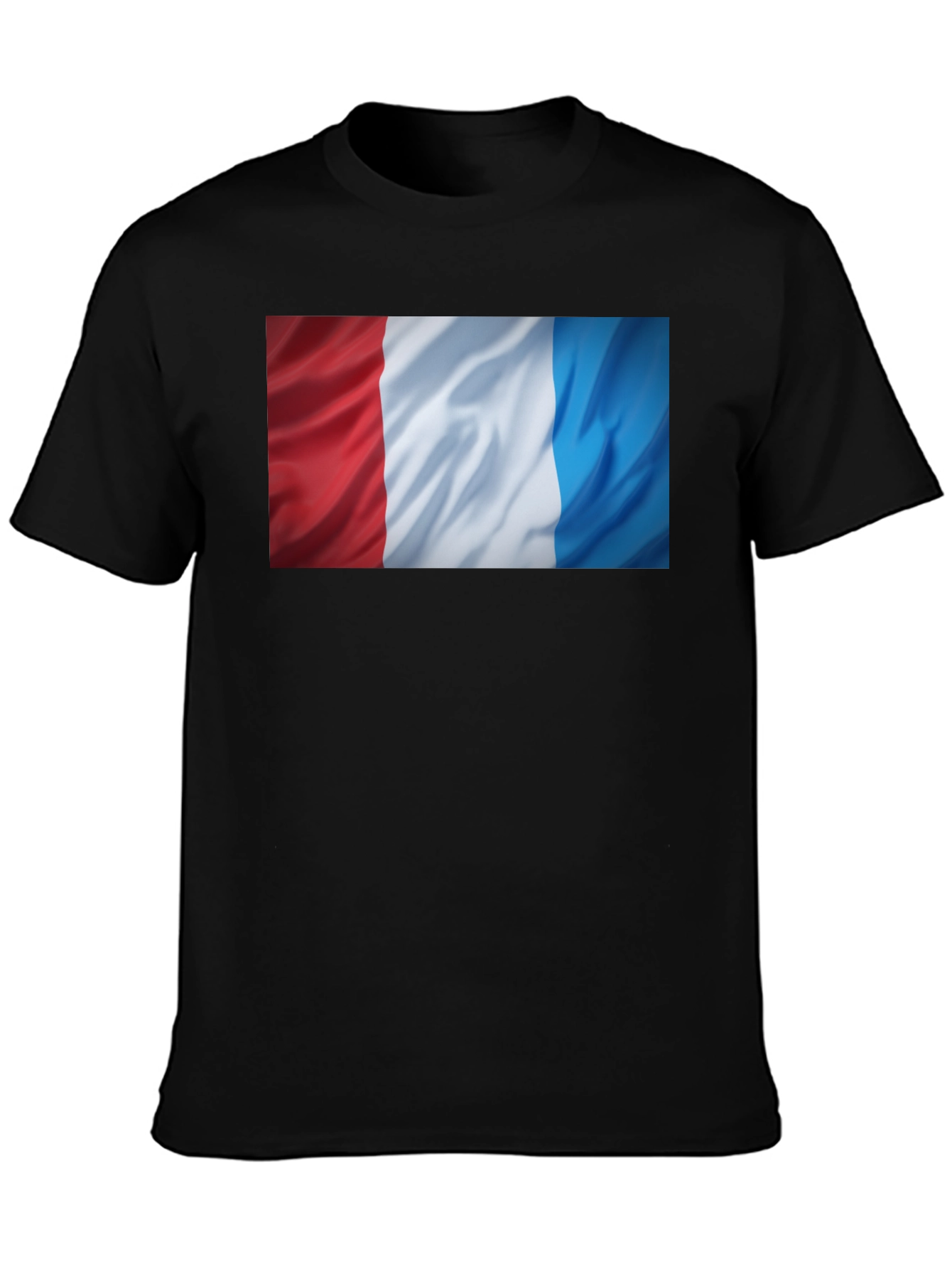 French Flag T-Shirt - Black Cotton Tee