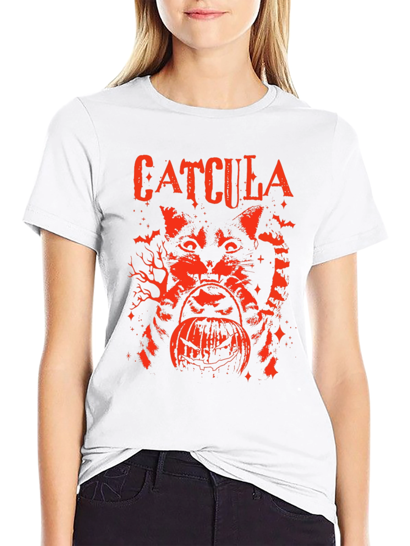 Catcula Halloween T-Shirt - Black
