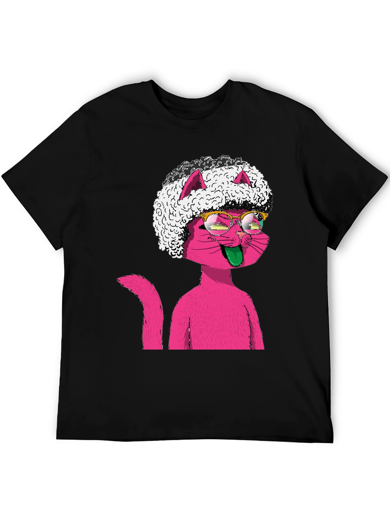 Whimsical Pink Cat T-Shirt