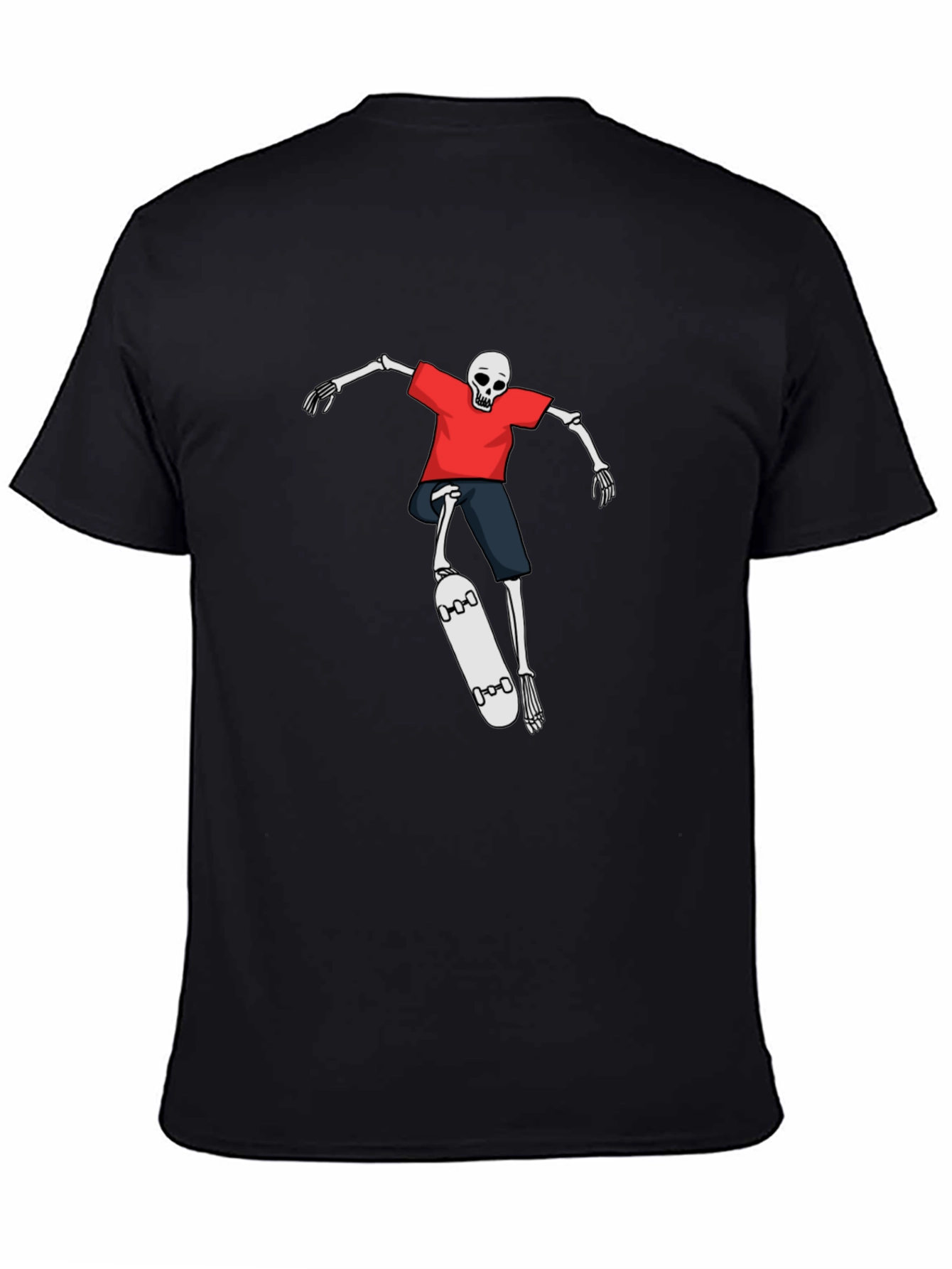 Skateboarding Skeleton Graphic Tee - Black T-Shirt
