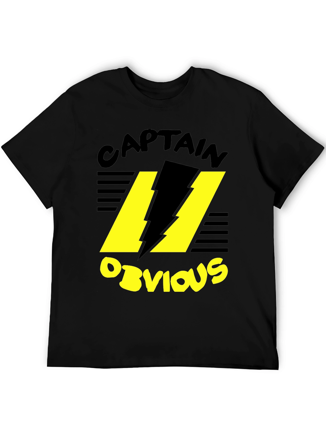 Captain Obvious Black Graphic T-Shirt