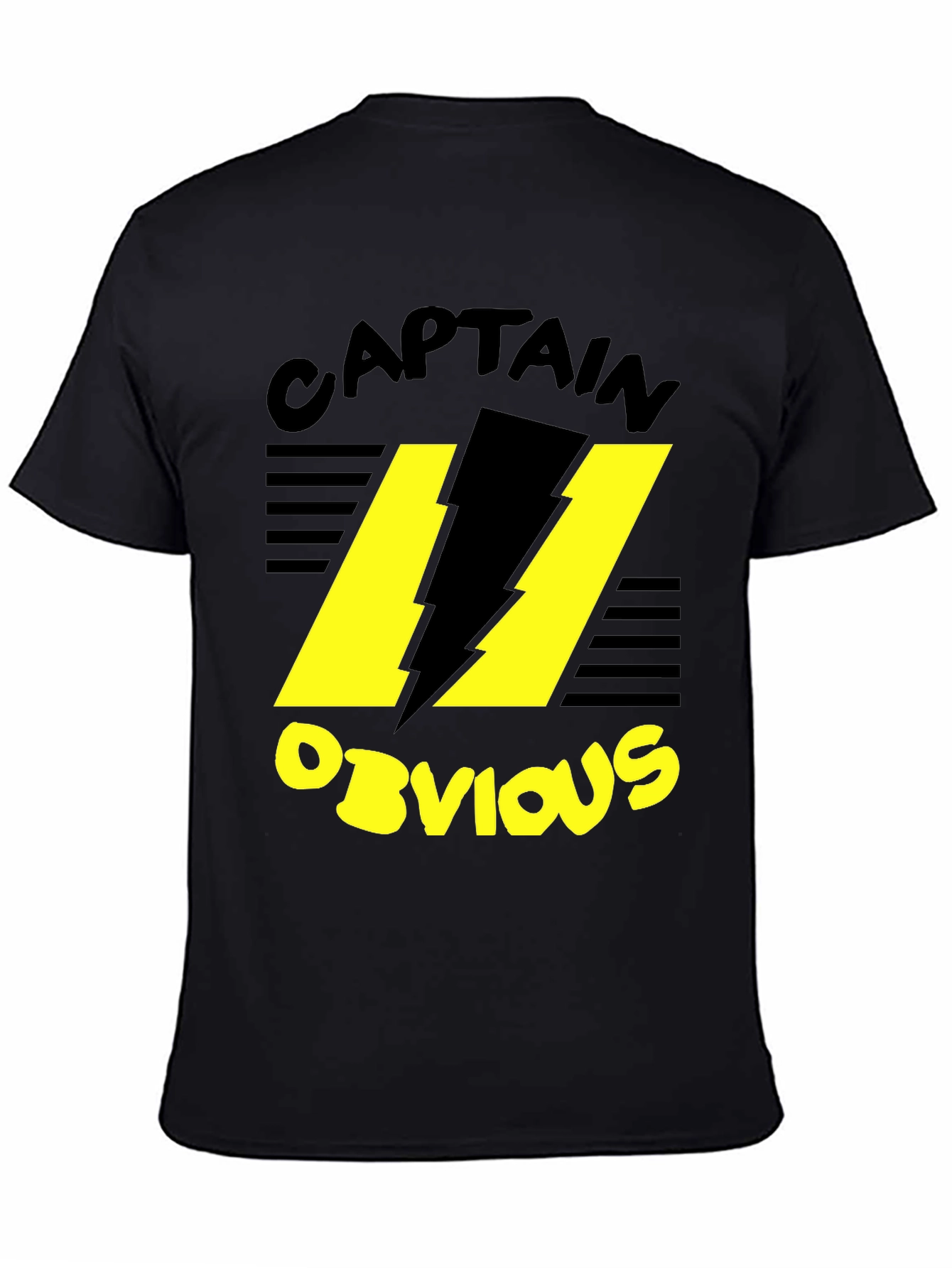 Captain Obvious Black Graphic T-Shirt