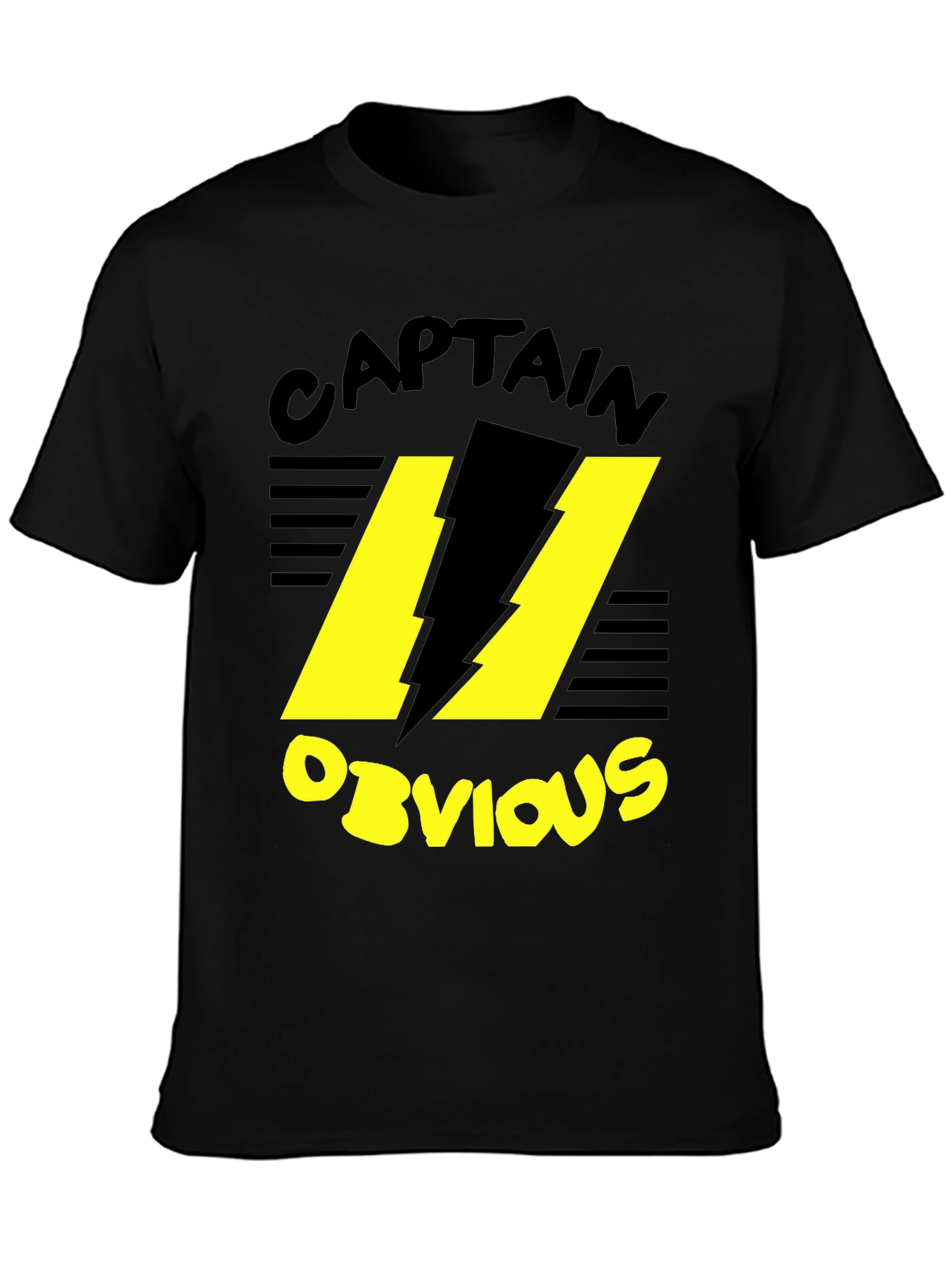 Captain Obvious Black Graphic T-Shirt