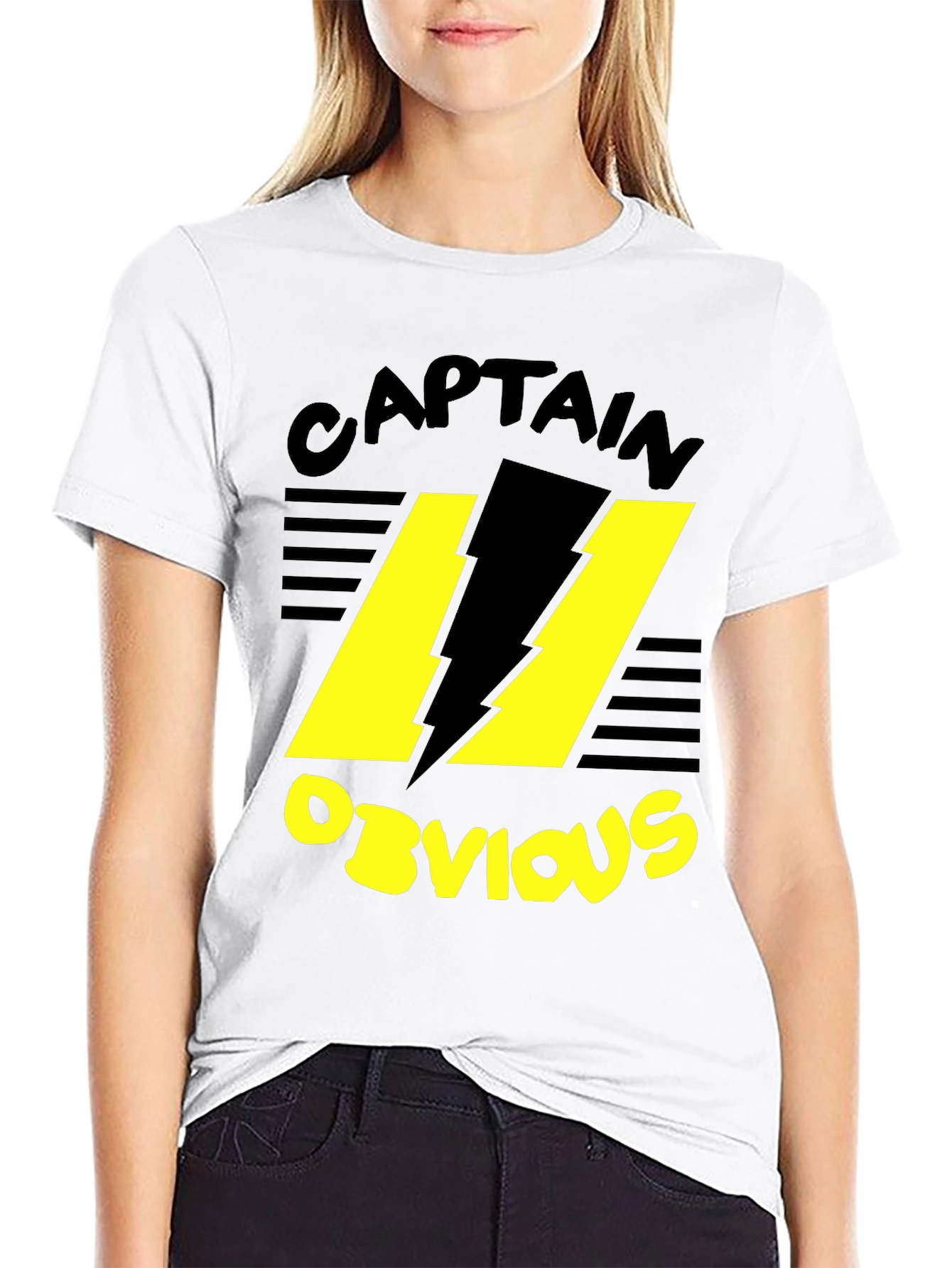 Captain Obvious Black Graphic T-Shirt