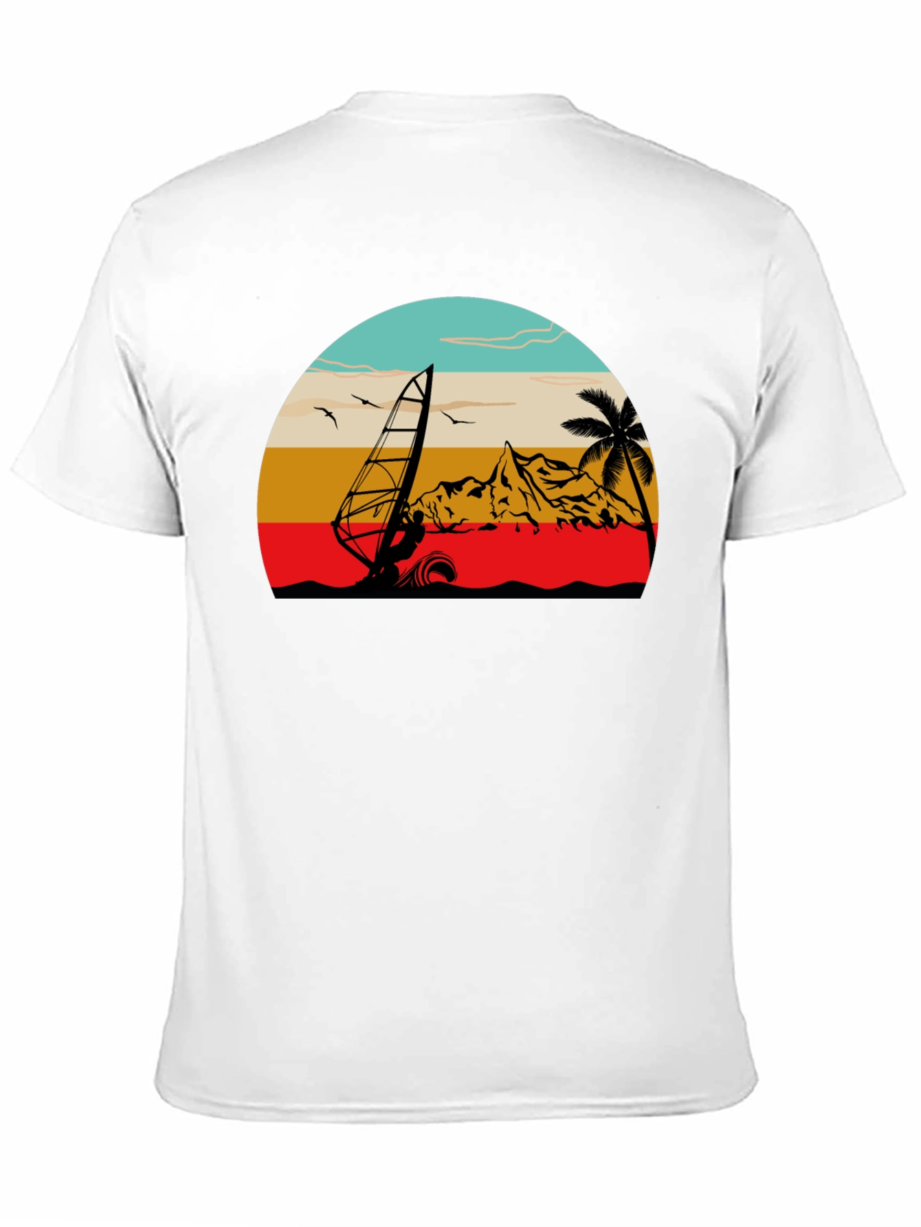 Windsurf Graphic Tee - Black Cotton T-Shirt