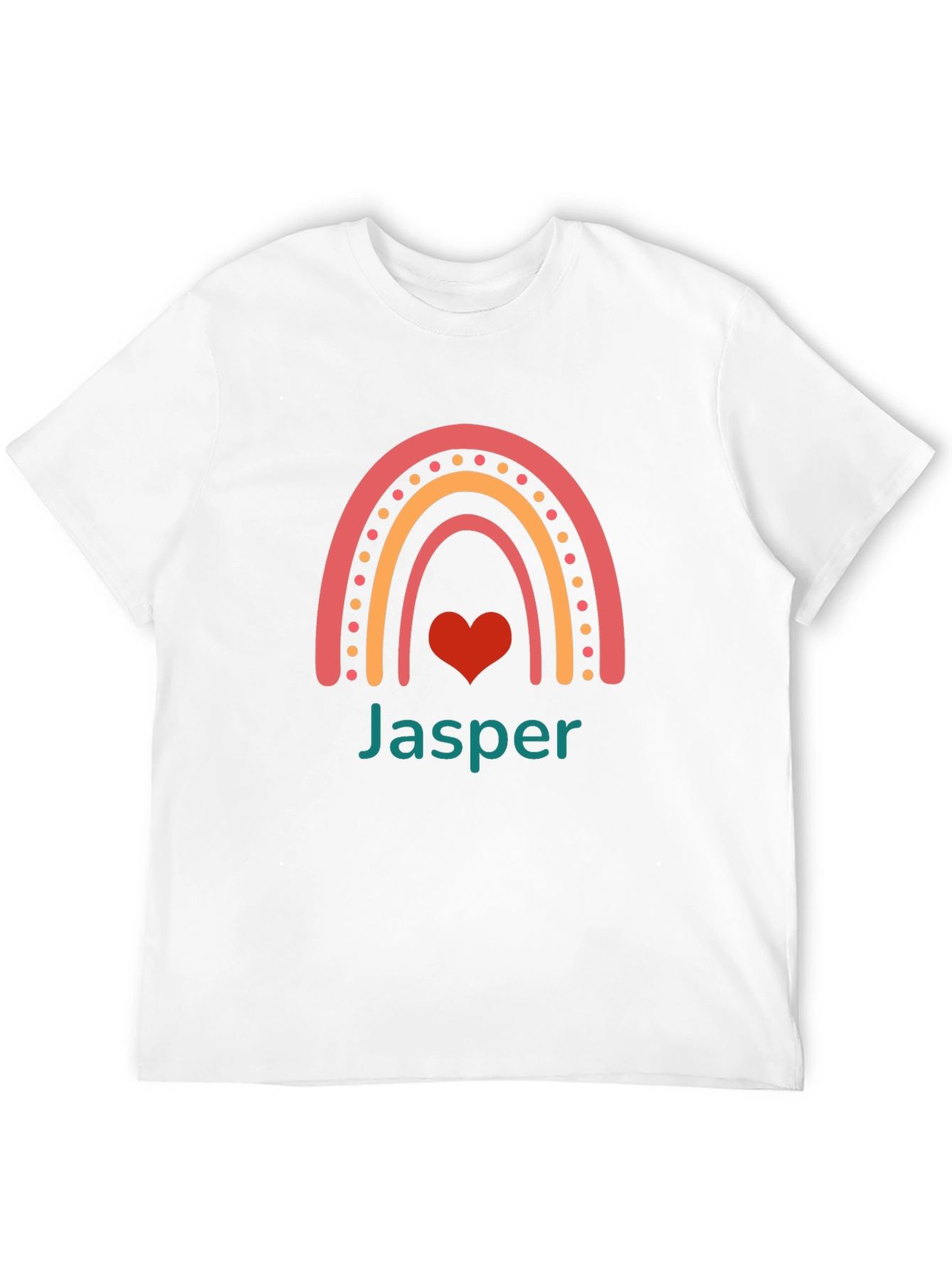 Personalized Jasper Rainbow Heart T-Shirt